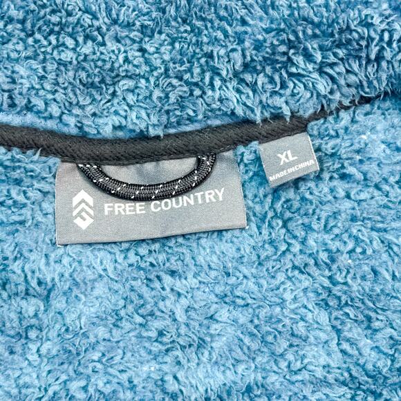 Free Country Teal Blue Zip-Up Sherpa Sweater - XL - Picture 6 of 8